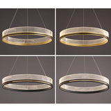 Modern Nordic Light Luxury Round Acrylic Ceiling Chandelier Bedroom Restaurant Hotel Lobby Cord Pendant Lighting