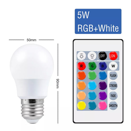 E27 Smart Control Lamp Led RGB Light Dimmable 5W 10W 15W RGBW Led Lamp Colorful Changing Bulb Led Lampada RGBW White Decors Home