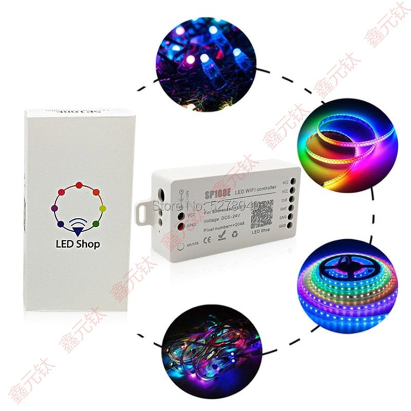 WIFI Unreal color controller APP RGB conterol ws2812b sk6812 sk6812RGBW 5-24v Intelligent brightness modulator
