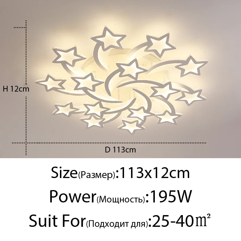 Modern LED Chandelier White/Black Dimmable Indoor Lighting For Bedroom Hall Living Children's Room Acrylic Fixture Lamps|44323371516161