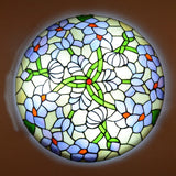 Tiffany Restaurant Bedroom Balcony Hallway Corridor Lamp European-Style Round Dragonfly Pastoral Glass Ceiling Lamps AC110V 220V