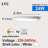 Modern LED Ceiling Light - Wood Grain & Gold 3-Color Home Lighting