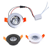 Aluminum Round LED Recessed Downlight (1W/3W, AC90–260V / DC12V) - Dimmable Spotlight with Driver (50mm Cutout)