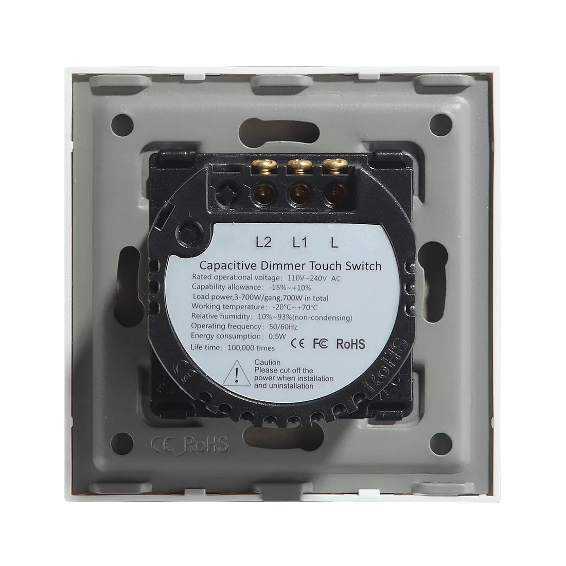 Bseed EU Touch Dimmer Switch 2 Gang 1 Way Led White Black Gloden Crystal Class Panel Dimmer