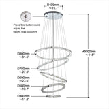 LED Crystal Chandelier Light Modern Ceiling Lamp Fixture Hanging Lustres 5 Rings Lighting Home Decoration