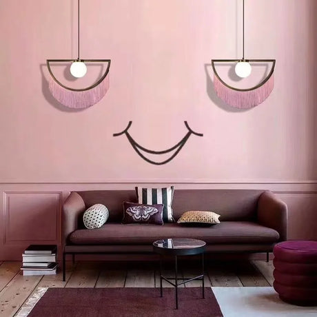 Nordic chandelier ins style tassel Glass ball chandelier minimalist hotel bedroom bedside lamp girl lamp restaurant drop light