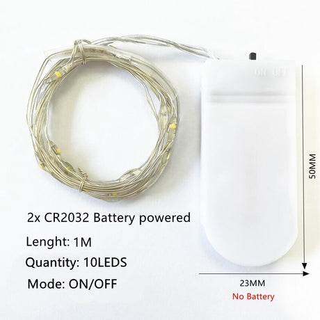 Led Strings Garland Fairy Lights Copper Wire 1M 2M 5M10M Battery Lighting Garland for Christmas Bedroom Wedding Party Decoration