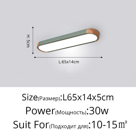 Modern Ceiling Lights Simplicity Creative Cottage Strip White Gray Green Wood Decoration Kitchen Aisle Corridor Indoor Lighting