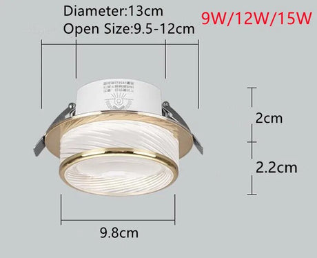 5W 7W 9W 12W 15W Dimmable Led Recessed Downlight Light Spot Ceiling Lamp For Living Room Bedroom Dining Room Hotel Lighting