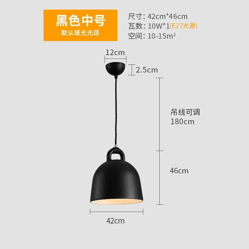 Denmark Bell Shape Pendant Light Modern dining room Hanging lamp Resin Fixtures Living Room Loft Industrial Home Decor&#39;s Luminaire