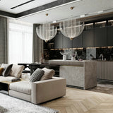 Rose Gold Chandelier Restaurant Bar Kitchen island Hanging Meshmatic Chandelier Net Designer chrome chandelier lighting