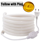 LED Strip Light 220V 230V 240V Flexible Round Tube Neon LED Tape SMD2835 120LEDs/M 14MM Waterproof LED Neon Sign Rope EU Plug