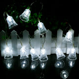 Led Light Christmas Mini Bells Garland 1.5m 3m 6m Fairy String Lights Battery Operated Christmas Party Tree Decorations For Home
