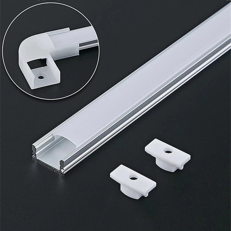 50cm Aluminium Channel for Led Strip U Style V Shape Aluminum Profile with Diffuser Milky PC Cover,LED Bar Strips Light Holder