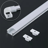 50cm Aluminium Channel for Led Strip U Style V Shape Aluminum Profile with Diffuser Milky PC Cover,LED Bar Strips Light Holder