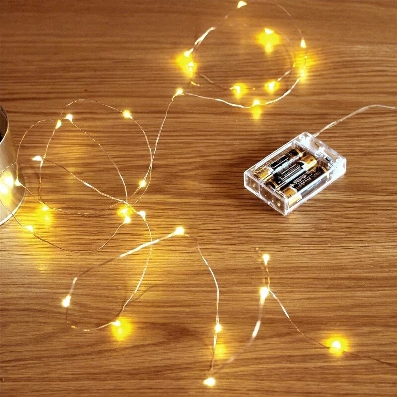 Mini Battery Powered Led String Lights Copper Wire Fairy Lights for Bedroom Christmas Parties Wedding Centerpiece Decoration
