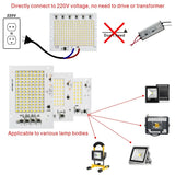 SMD 2835 LED Chip 100W 50W 30W 20W 10W Flood Light Beads AC 220V-240V Led Floodlight Lamp DIY For Outdoor Lighting Spotlight
