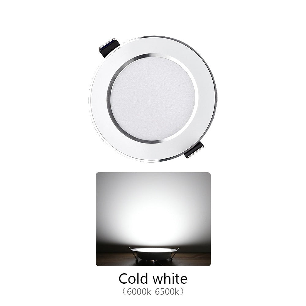 10PCS LED Downlight Recessed Ceiling Lamp 5W 9W 12W 15W Three-color dimmable/Cold white/Warm white led Spotlight AC 220V