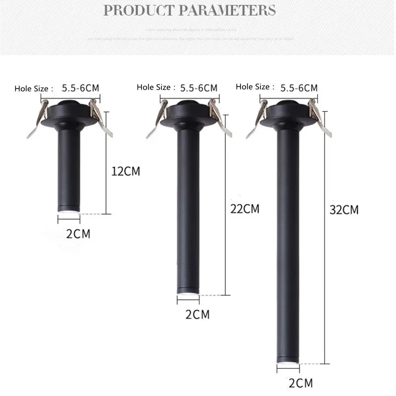 Rotatable Angle Bedroom Ceiling Lamp, Black / White Long Tube for Ceiling Light, 10W, Kitchen TV Background
