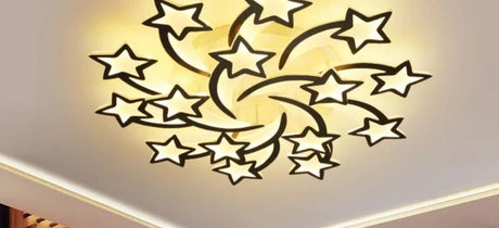 Modern LED Chandelier White/Black Dimmable Indoor Lighting For Bedroom Hall Living Children's Room Acrylic Fixture Lamps