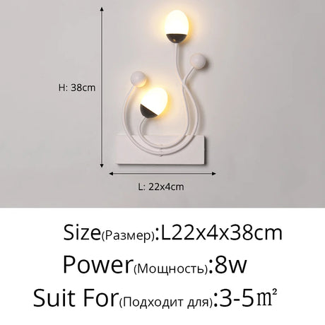 Iron Nordic New Modern LED Wall Lights For Study Living Room Bedroom Bedside Aisle Corridor Porch Lamp Indoor Lighting AC90-260V