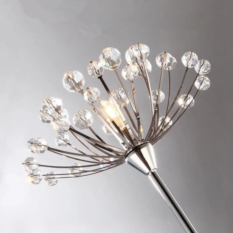 INS Modern Simple LED Bedside Lamp Living Room Bedroom Wedding Dress Shop Decors Crystal Study Dandelion Standing  Floor Light