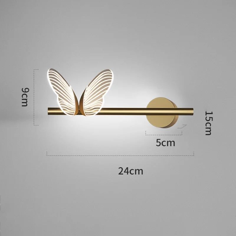 Butterfly LED Pendant Wall Lights Nordic Indoor Lighting Ceiling Lamp Bedside Lamp Hanging Lamps Modern Living Room Decoration