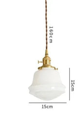 White Glass LED Pendant Light Fixtures Japanese Style Nordic Modern Copper Pendant Lamp Hanging Lights Luminaria Lampara
