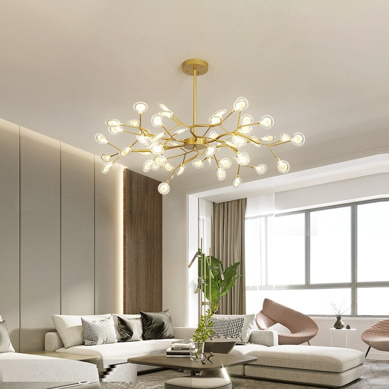 Modern LED Pendant lights Gold Black tree branch Chandeliers room decor Bedroom Dining Living Room Luster Lamp Home Decoration