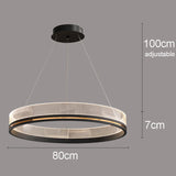 Modern Nordic Light Luxury Round Acrylic Ceiling Chandelier Bedroom Restaurant Hotel Lobby Cord Pendant Lighting
