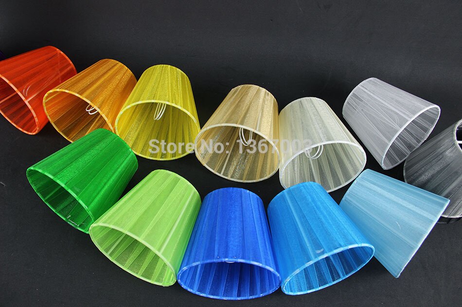 Mini Modern Lace Lamp shade For Chandelier, DIY Fabric Lampshades For Wall Lamp, Clip On