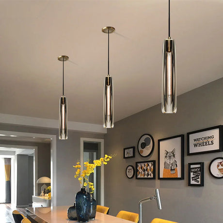 Postmodern all-copper light luxury crystal pendant light bedroom bedside living room dining bar table single head pendant lamp