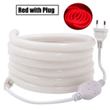 LED Strip Light 220V 230V 240V Flexible Round Tube Neon LED Tape SMD2835 120LEDs/M 14MM Waterproof LED Neon Sign Rope EU Plug