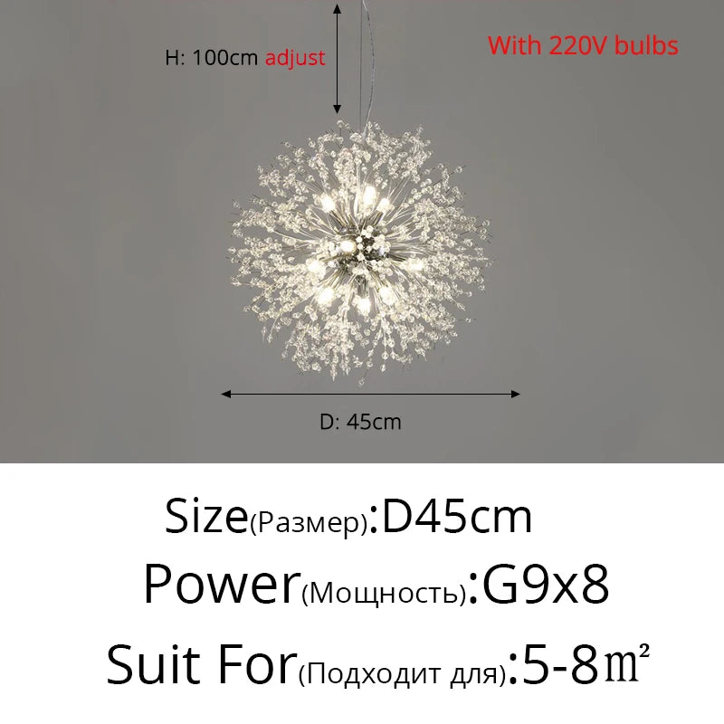 Modern Dandelion LED Lighting Pendant Lights Living Room Dining Room Bedroom pendant Lights Starry Fireball Lighting Fixtures