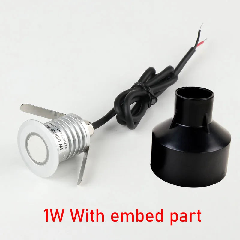 1PCS Small LED Recessed Wall Light 1W 3W IP67 12V 24V Waterproof Outdoor Interior Corridor Passageway Deck Floor Step Stair Lamp