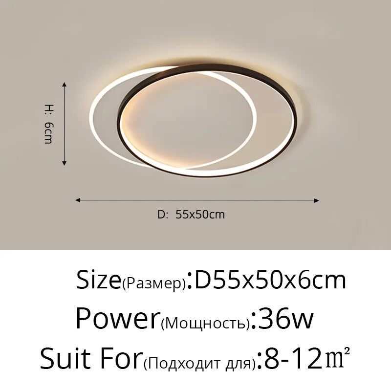 Modern LED Ceiling Lights For Bedroom Study Living Room Indoor Round Lighting Lamps Decoration Luminaria Lustres Lamparas Avize