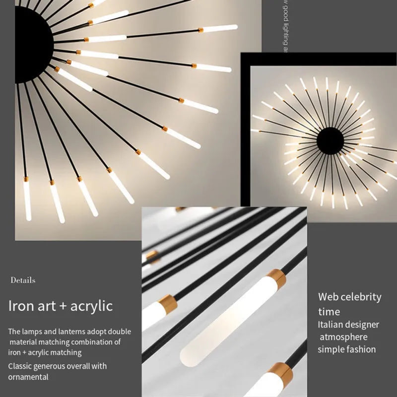 2025 New fireworks led Chandelier For Living Room Bedroom Home chandelier Modern Led Ceiling Chandelier Lamp Lighting chandelier