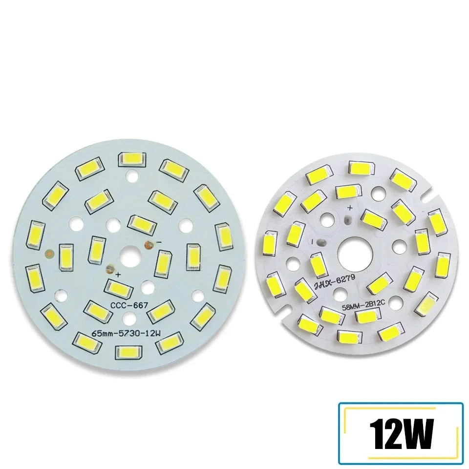 5pcs/lot 12W 50mm 58mm 65mm 85mm 100mm SMD5730 Brightness Light Board Led Lamp Panel PCB With LED For Ceiling Light