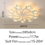 Modern LED Chandelier White/Black Dimmable Indoor Lighting For Bedroom Hall Living Children's Room Acrylic Fixture Lamps