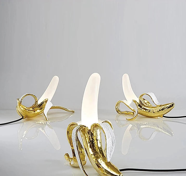 Resin Banana Table Lamps Living Room Bedroom Bedside  Lamp Led Glass Night light Bar Desk Light art Home Decors Luminaria