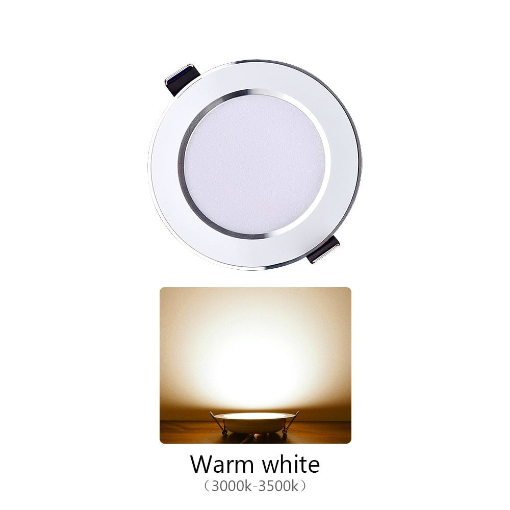 10PCS LED Downlight Recessed Ceiling Lamp 5W 9W 12W 15W Three-color dimmable/Cold white/Warm white led Spotlight AC 220V