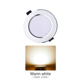 10PCS LED Downlight Recessed Ceiling Lamp 5W 9W 12W 15W Three-color dimmable/Cold white/Warm white led Spotlight AC 220V