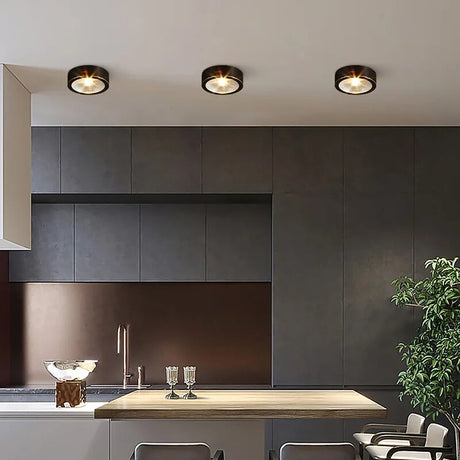 Full Copper 220V LED Ceiling Downlight Nordic Hallway Corridor Porch Surface Mounted Brass 6W 8W 10W Spot Light Fixture