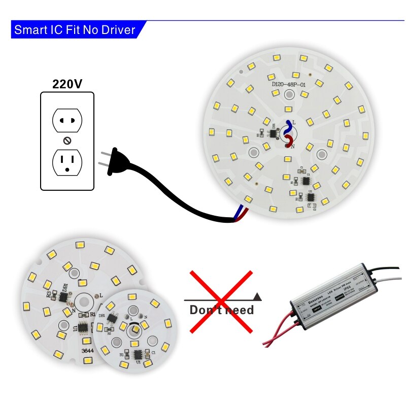 LED Chip 3W 5W 7W 9W 12W 15W 18W SMD 2835 Light Beads AC 220V-240V DIY For Led Downlight Cold/Warm white Lighting Spotlight