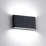 Black LED Wall Lamp (6W/12W) - Up & Down Outdoor/Indoor Modern Sconce Light Fixture for Garden, Corridor, Aisle & Terrace Decor