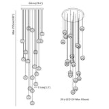Nordic Luxury Chandelier Stair Lighting Crystal Pendant Light for Kitchen Restaurant Villa G9 Bulb