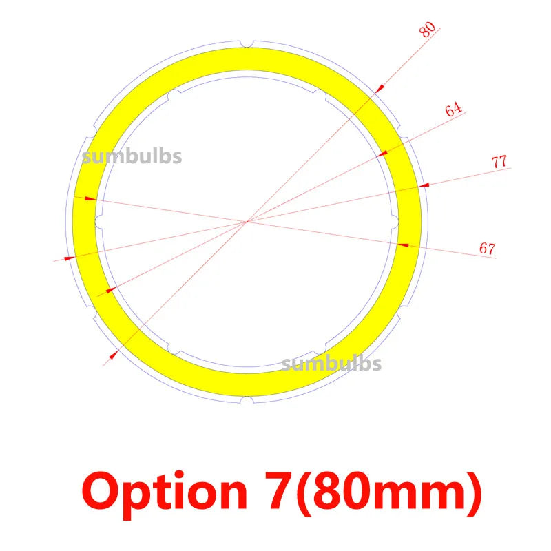 COB LED Angel Eyes Ring Light Chip (12V DC, 20mm–120mm) - Aluminum Board Light Source