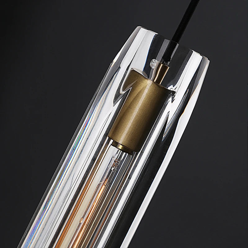 Luxury Pure Copper Crystal Pendant lamp Indoor living room dining room bar counter bedroom bedside hanging lamp