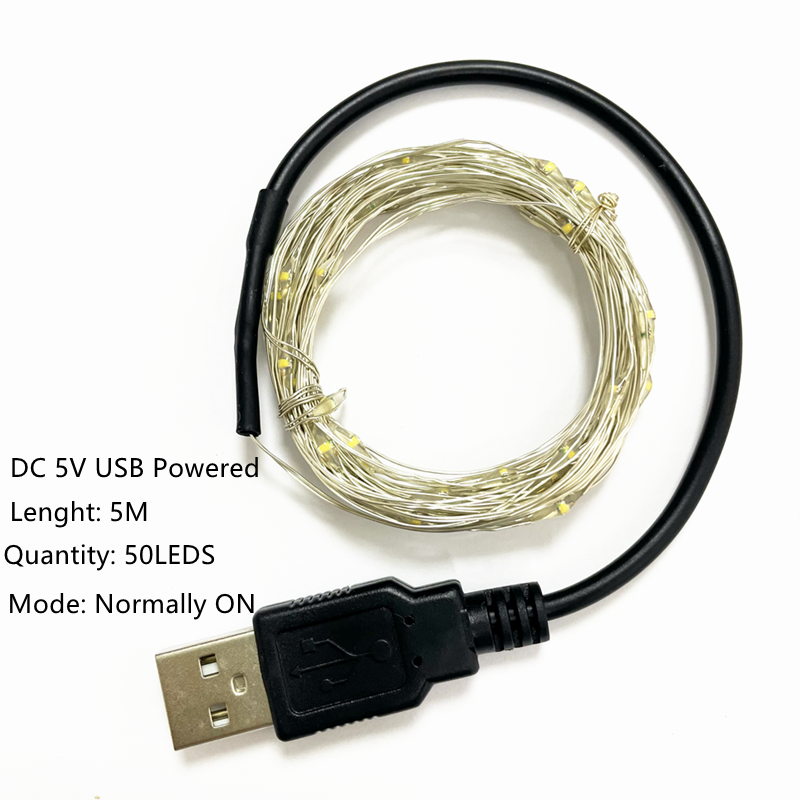 Led Strings Garland Fairy Lights Copper Wire 1M 2M 5M10M Battery Lighting Garland for Christmas Bedroom Wedding Party Decoration