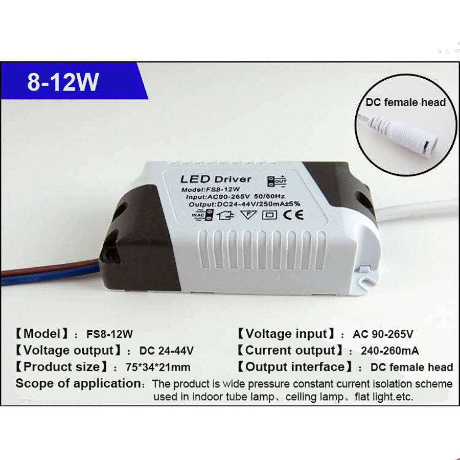LED Driver 1-3W 4-7W 8-12W 13-18W 18-24W For LEDs Power Supply Unit AC90-265V Lighting Transformers For LED Power Lights